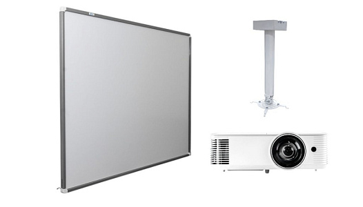 Интерактивная доска Exell 91" с проектором EXD102STW и креплением DSM-14kw