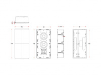 Встраиваемая акустическая система M&K Sound IW950 в корпусе. Металлический прямоугольный гриль под покраску. Цвет: Белый
