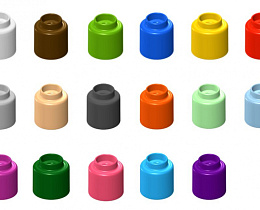 Элемент конструктора одиночный цветной Ботзис (Botzees Color Blocks) 1 (белый)