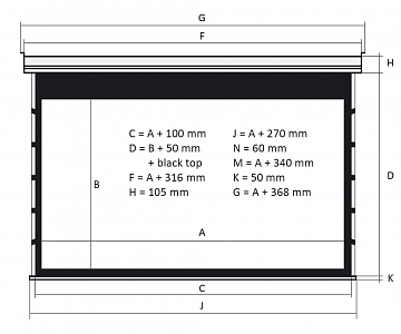 Kauber Blue Label Tensioned BT Cinema 104" 16:9 129x230 дроп 60 см. Clear Vision