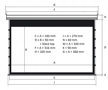 Kauber Blue Label Tensioned BT Cinema 95" 16:9 118x210 дроп 60 см. Gray Pro